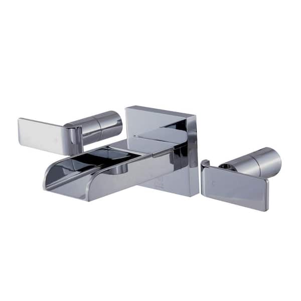 ALFI BRAND 8 in. Widespread 2-Handle Luxury Wall Mount Bathroom Faucet in Polished Chrome
