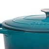 Crock-Pot Artisan 7 qt. Oval Cast Iron Nonstick Dutch Oven in Teal Ombre  with Lid 985100762M - The Home Depot