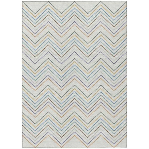 Chantille Machine Washable Indoor/Outdoor Abstract ACN2392 Seaside 3 ft. x 4 ft. Area Rug