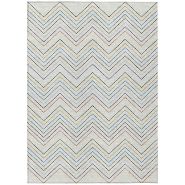 Chantille Machine Washable Indoor/Outdoor Abstract ACN2392 Seaside 3 ft. x 5 ft. Area Rug