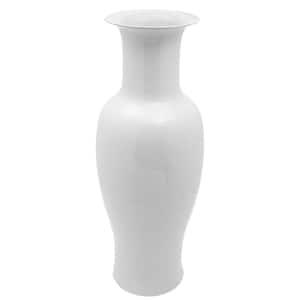36 in. Tall White Porcelain Vase