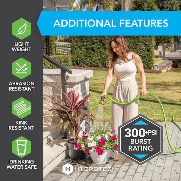 Hydrotech 5/8 in. x 50 ft. Hybrid Polymer Rubber Super-Lite Garden