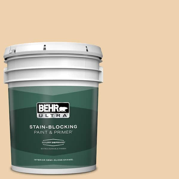 BEHR ULTRA 5 gal. #300E-2 Calm Air Extra Durable Semi-Gloss Enamel Interior Paint & Primer