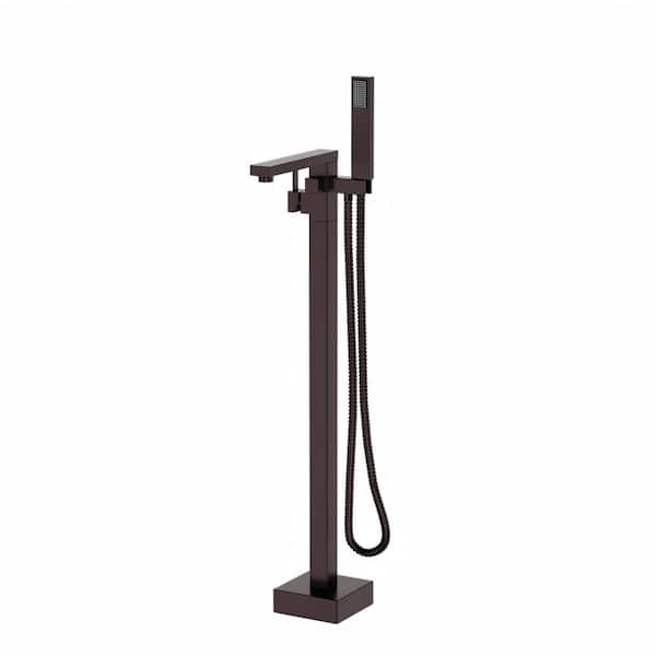 42 7/8 in. Single-Handle Freestanding Tub Faucet with Hand Shower Head in Oil Rubbed Bronze