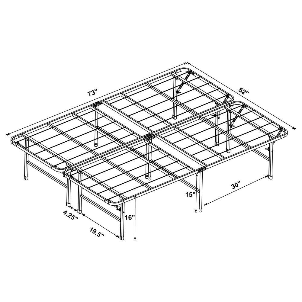 Mabel Full Black Metal Folding Platform Bed Frame