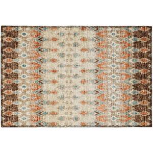 Evolve Mocha 1 ft. 8 in. x 2 ft. 6 in. Ikat Accent Rug