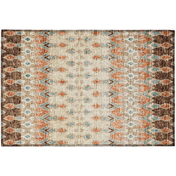 Addison Rugs Evolve Mocha 1 ft. 8 in. x 2 ft. 6 in. Ikat Accent Rug