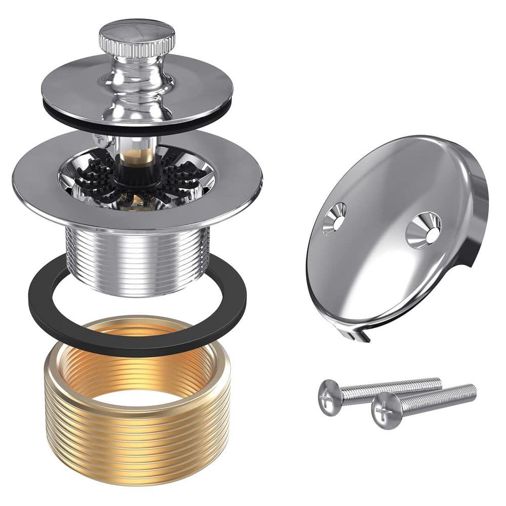 Bath Tub Trim Set with Two-Hole Overflow Faceplate, Lift and Turn Twist Tub Drains Replacement Trim Kit, Chrome price history on PriceWatchPro