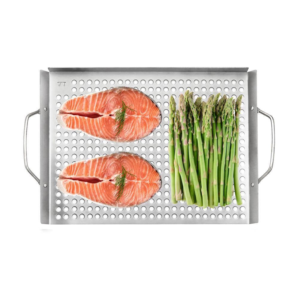 Outset Stainless Steel Perforated Grill Topper Grid with Handles