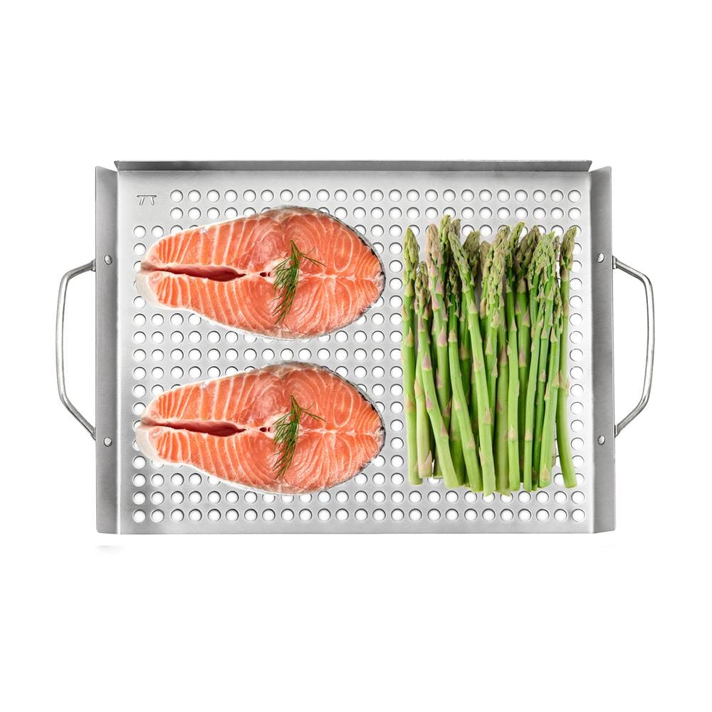Outset Stainless Steel Perforated Grill Topper Grid with Handles