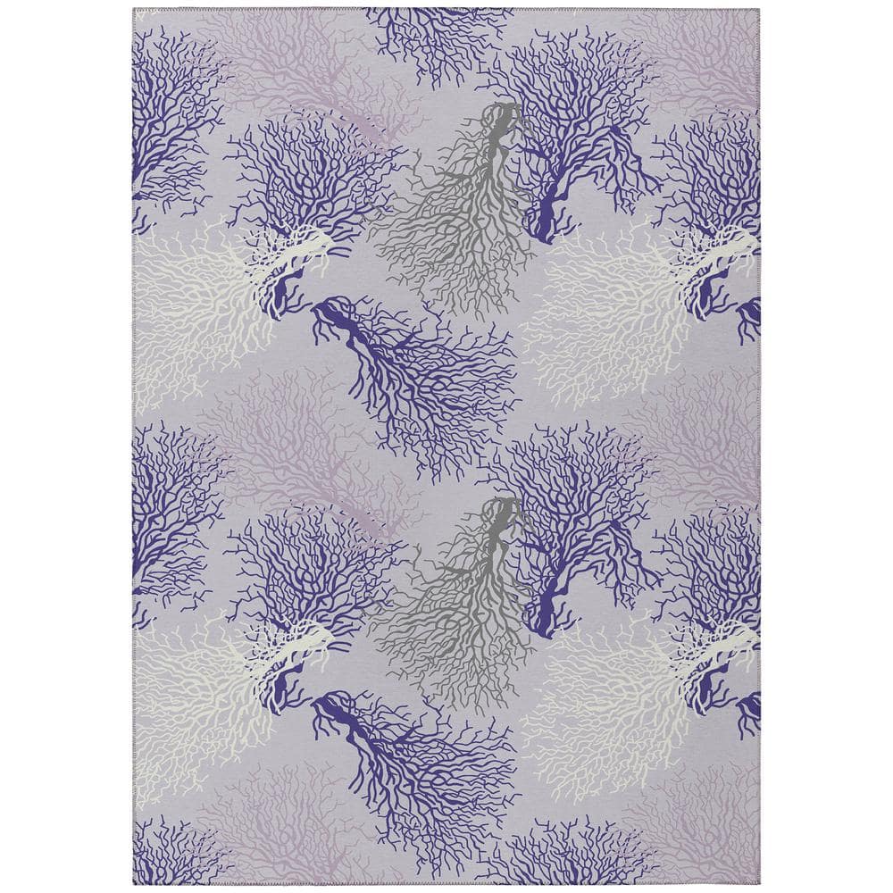 Surfside Purple 3 ft. x 5 ft. Geometric Indoor/Outdoor Area Rug