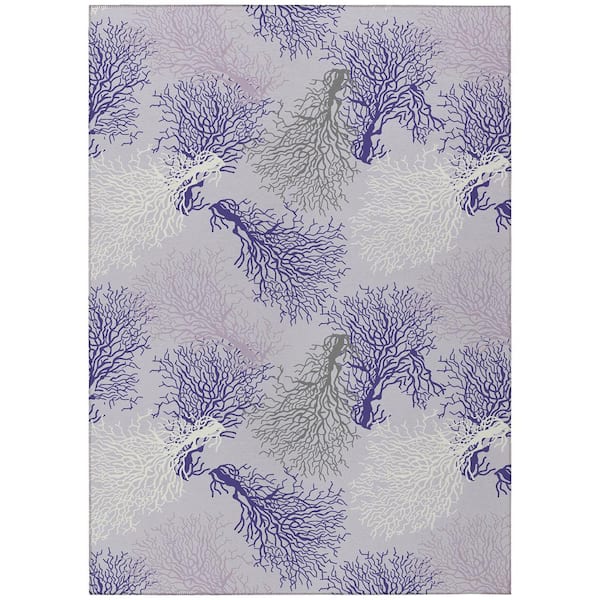 Addison Rugs Surfside Purple 8 ft. x 10 ft. Geometric Indoor/Outdoor Area Rug