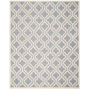 Cambridge Silver/Ivory 9 ft. x 12 ft. Geometric Trellis Area Rug