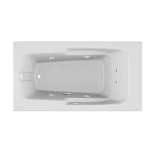 CETRA 60 in. x 32 in. Acrylic Rectangular Drop-In Left Drain Whirlpool Bathtub in White