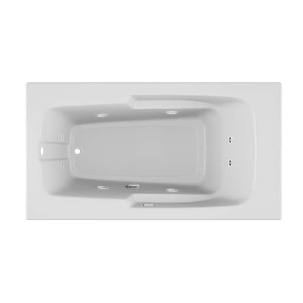 JACUZZI CETRA 60 in. x 32 in. Acrylic Rectangular Drop-In Left Drain Whirlpool Bathtub in White