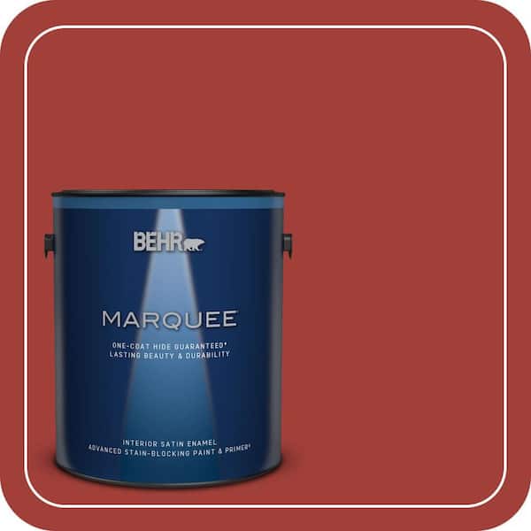 BEHR MARQUEE 1 gal. #PPU2-16 Fire Cracker Satin Enamel Interior Paint & Primer