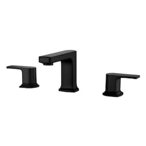 Dean 8 in. Widespread 2-Handle Bathroom Faucet with Drain Assembly, Rust Resist in Matte Black