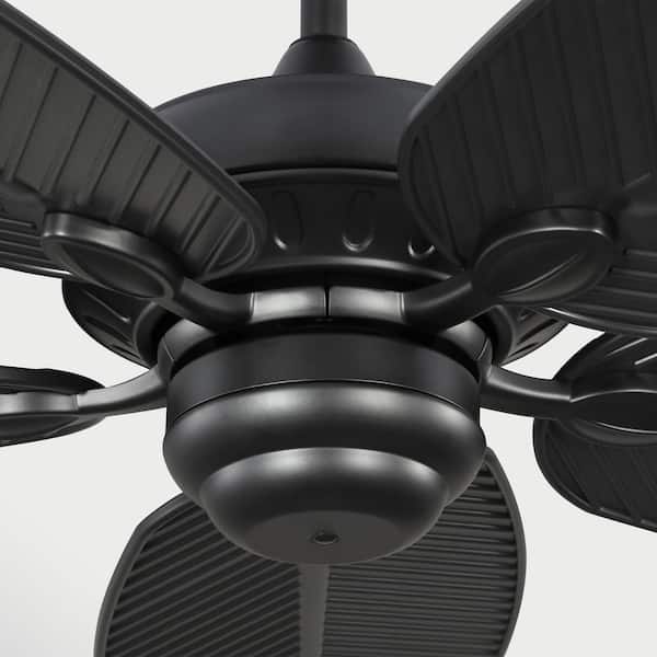 Cruise 60 in. Outdoor Matte Black Ceiling Fan with Matte Black Blades and Remote Included for Covered Porches/Patios