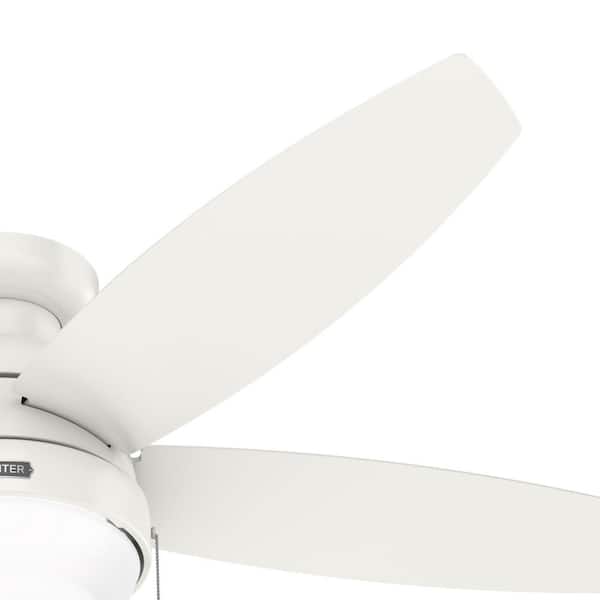 Hunter - Lilliana 52 in. Indoor Fresh White Ceiling Fan with Light Kit Included