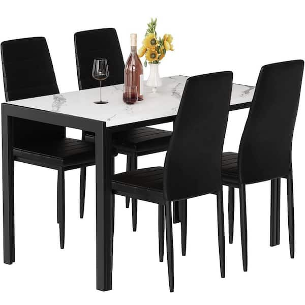 Dining room sets discount with leather chairs