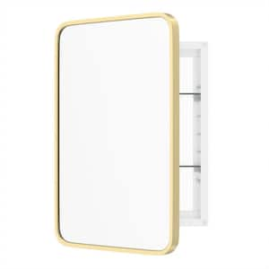 22 in. W x28 in. H Round Corner Rectangular Aluminum Alloy Metal Framed Medicine Cabinet with Mirror