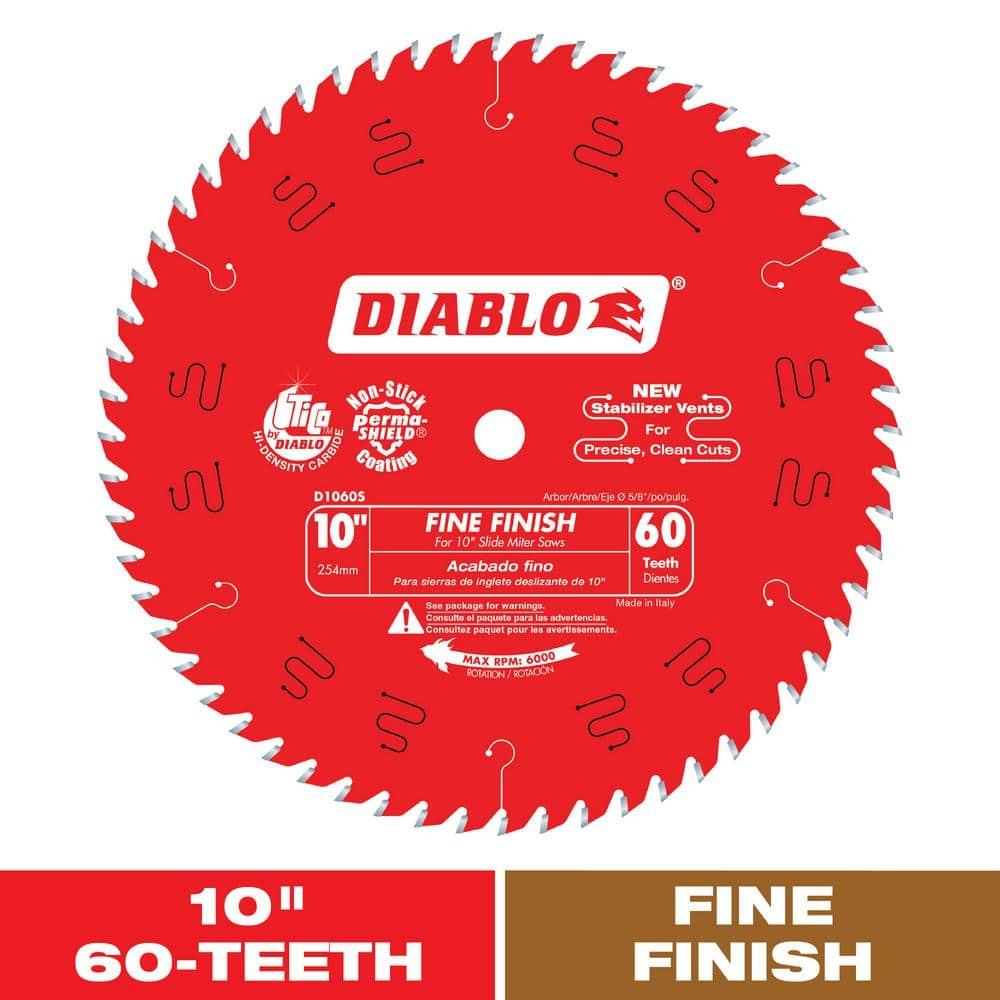 DIABLO 10in. x 60-Teeth Fine Finish Saw Blade for Wood