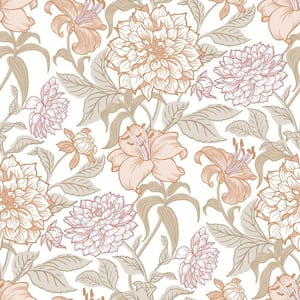 White Persephone Spring Blossoms Wallpaper Sample