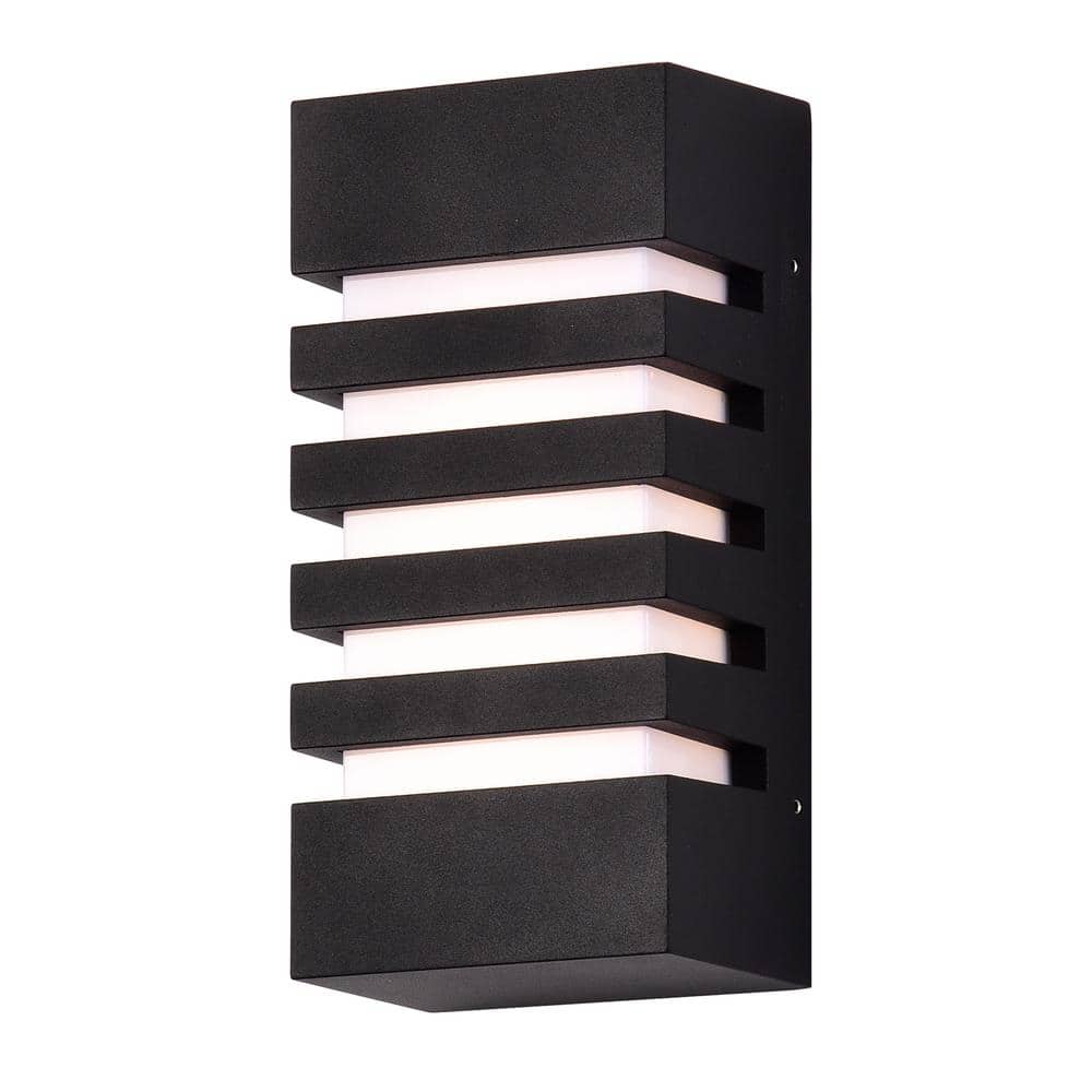 Portfolio 10.75-in H Black Gu24 Outdoor Wall Light