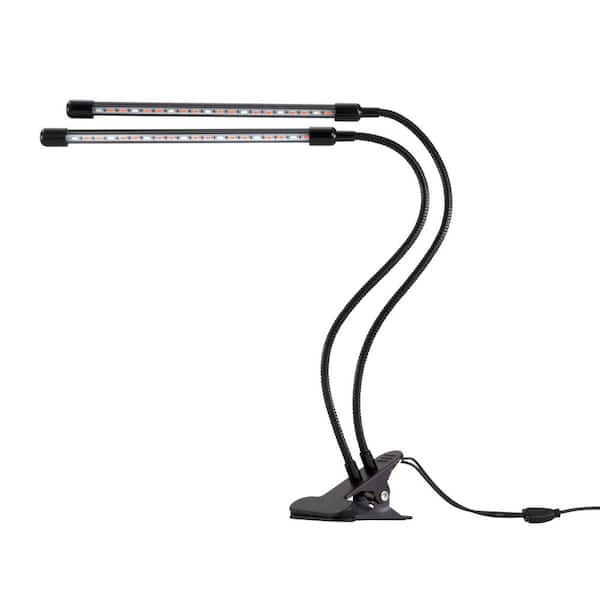 Miracle-Gro 2 Head Grow 10-Watt Equivalent Indoor LED Selectable Spectrum Flexible Plant Grow Clamp Light