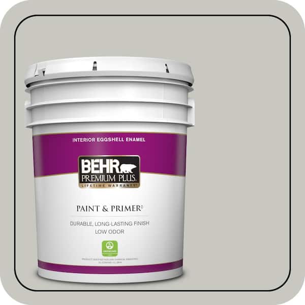 BEHR PREMIUM PLUS 5 gal. #N360-2 Silver Marlin Eggshell Enamel Low Odor Interior Paint & Primer