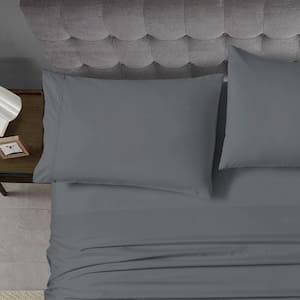 King (20" x 40") Grey Ultra Soft Home Essential Pillowcases 2 PC Set