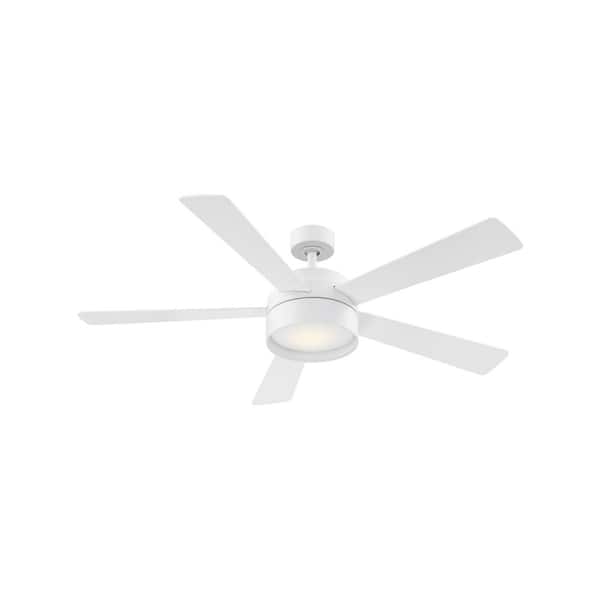 Eglo Whitehaven 52 in. Integrated LED Matte White 5-Blade Ceiling Fan with Remote Control