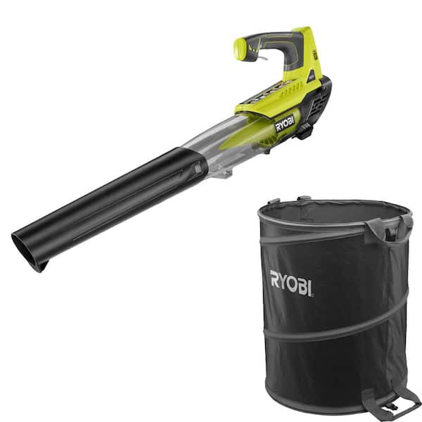 RYOBI ONE+ 18V 100 MPH 280 CFM Cordless Battery Variable-Speed Jet Fan Leaf Blower w/ Lawn and Leaf Bag (Tool Only)