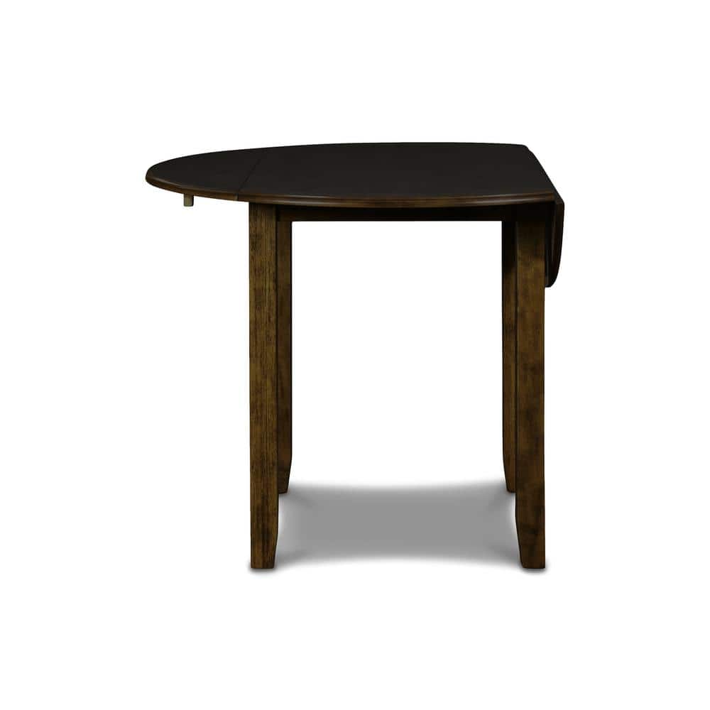 Gia 42" Brown Solid Wood Drop Leaf Dining Table with 2 Chairs