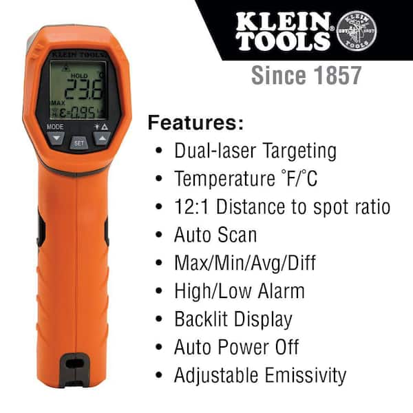 Infrared Thermometer, Temperature Quality Assurance With User Manual For  Hot Engine Parts Orange 