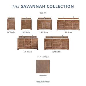 Savannah 26 in. W x 23.5 in. D x 34.3 in. H Single Bath Vanity in Driftwood with Eternal Serena Quartz Top