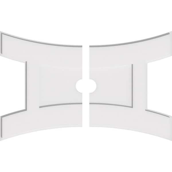 Ekena Millwork 36 in. W x 24 in. H x 3 in. ID x 1 in. P Haven Architectural Grade PVC Contemporary Ceiling Medallion (2-Piece)