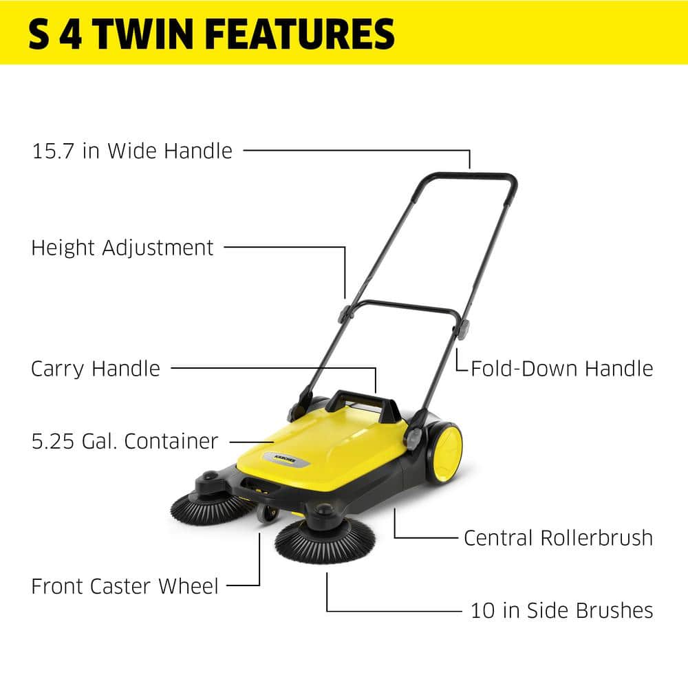 Karcher Yellow and Black Outdoor Push Sweeper