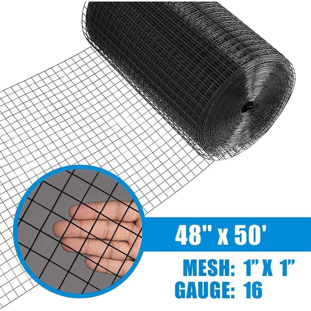 Black Vinyl Coated Welded Wire Mesh Fence 4 ft. x 50 ft.