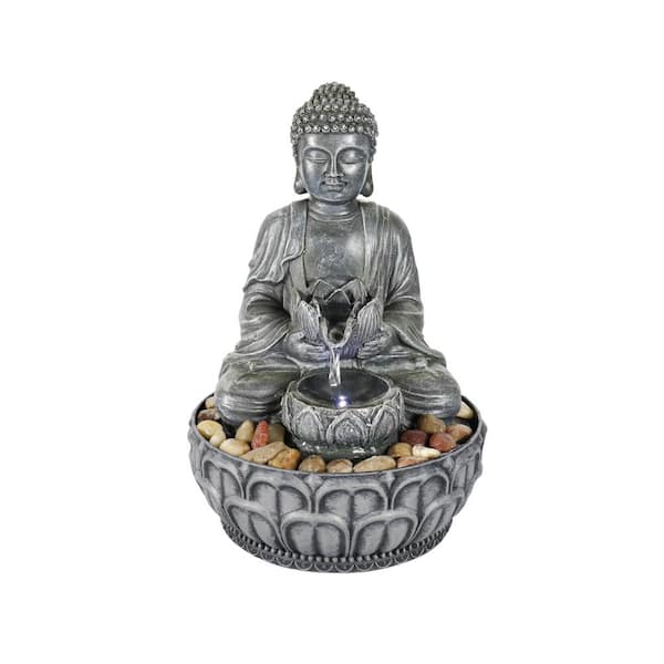 een andere Specialiseren Nieuwheid 11 in. Indoor Sitting Buddha Statue Waterfall Tabletop Water Fountain  Decorative Waterfall with Submersible Pump CX825FD-BA - The Home Depot
