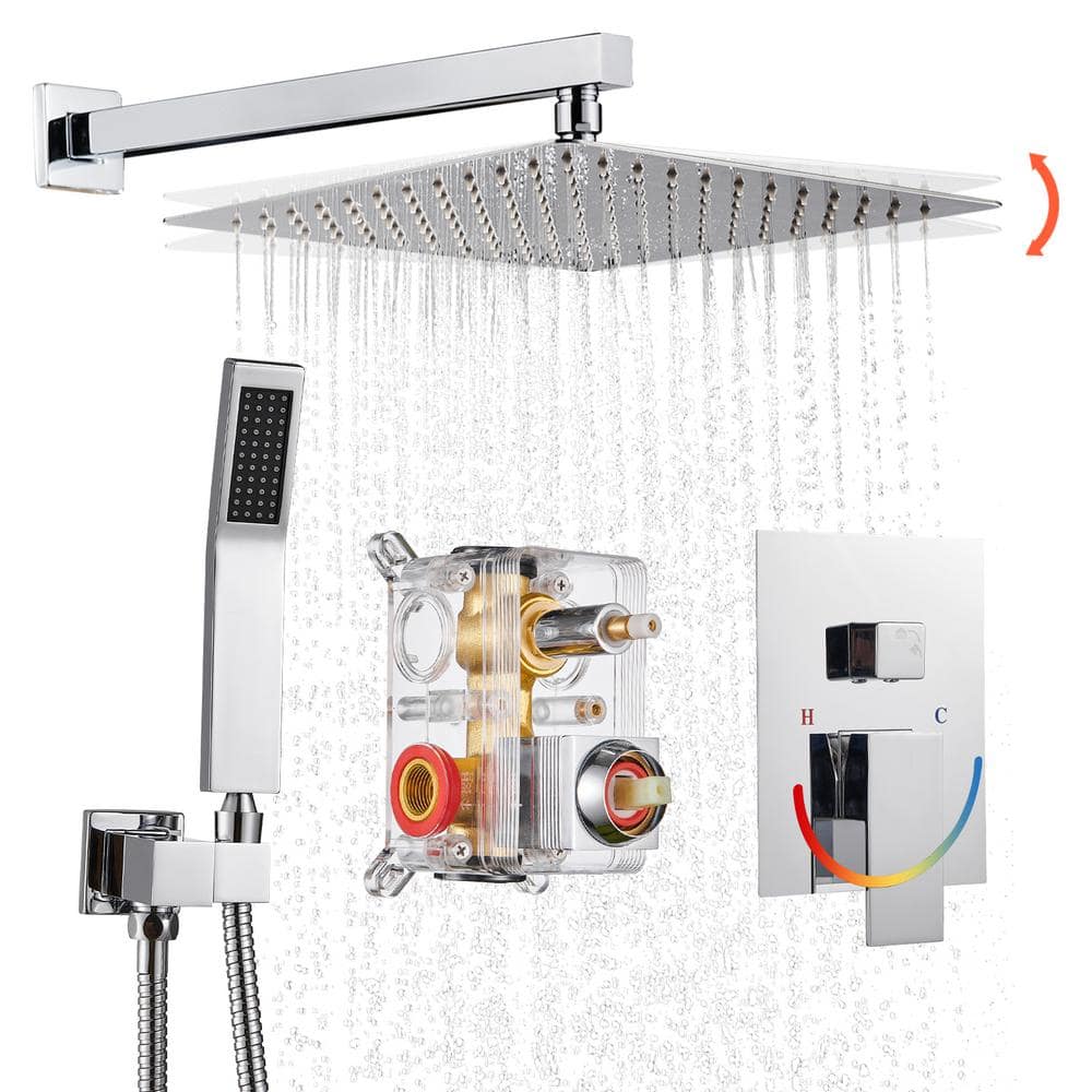 Heemli Rain Single Handle 2-Spray 10 in. Shower Faucet Handheld Combo ...