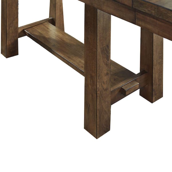 Benzara Brown Wood Veneer Base with Mdf Wood Top Kitchen Cart (22-in x 57-in x 36-in)