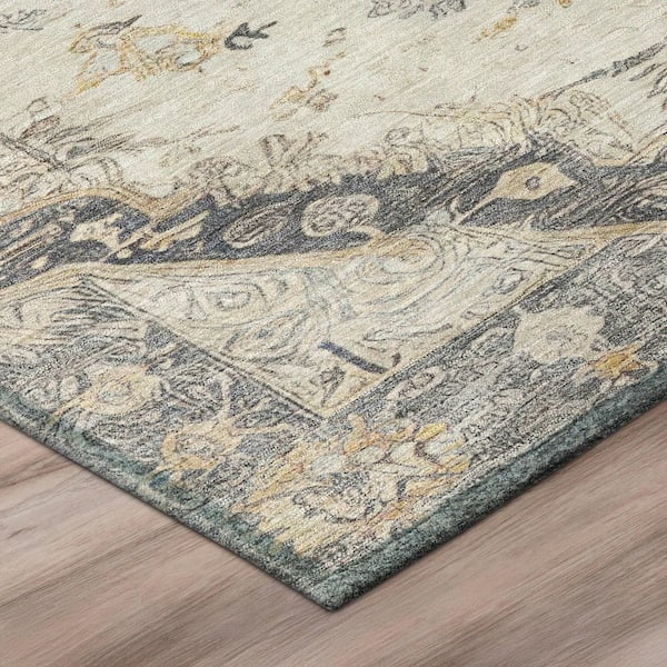 Chantille Machine Washable Indoor/Outdoor Abstract ACN2875 Silver 10 ft. x 14 ft. Area Rug