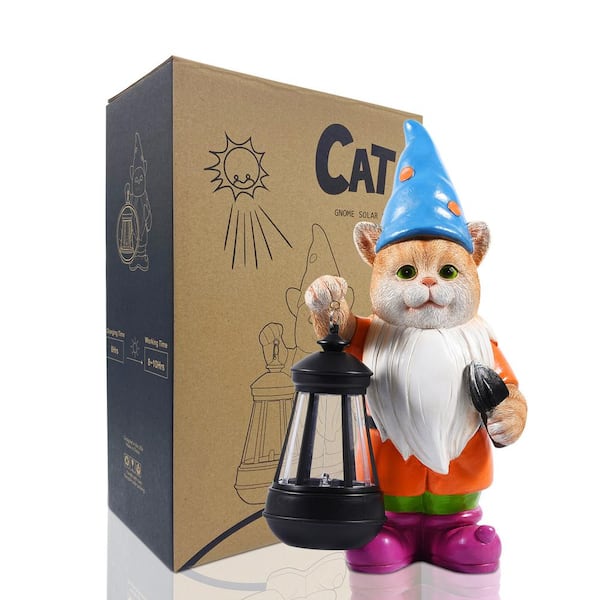 Goodeco Garden Outdoor Cat Statue - Cat Resin with Solar Light Outdoor  Decoration for Cat Lovers, Gifts for Housewarming LD202305 - The Home Depot