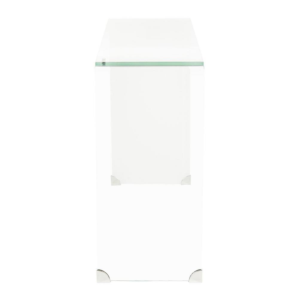Transitional Clear to White Ombre Glass Console Table