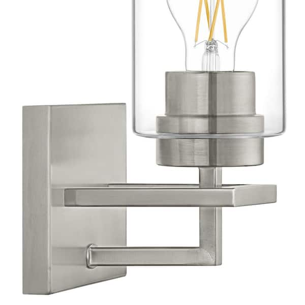 Hampton Bay Westerling 1-Light Brushed Nickel Indoor Wall Sconce