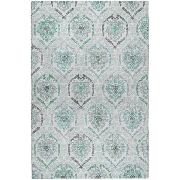 Dream Shag Premium Machine Washable Abstract ADS808 Teal 5 ft. x 7 ft. 6 in. Area Rug