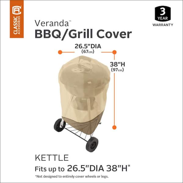 Veranda 26.5 in. Dia x 38 in. H Kettle BBQ Cover