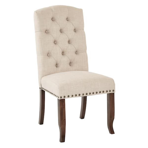 OSP Home Furnishings Jessica Linen Tufted Dining Chair