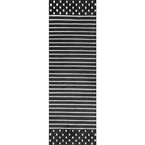 Marlowe Stripes Charcoal 2 ft. x 6 ft. Indoor Runner Rug